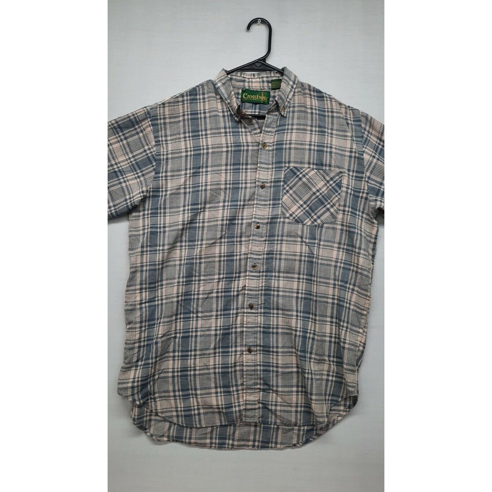 Crossbow Plaid Short Sleeve Button Down Shirt Sz Large